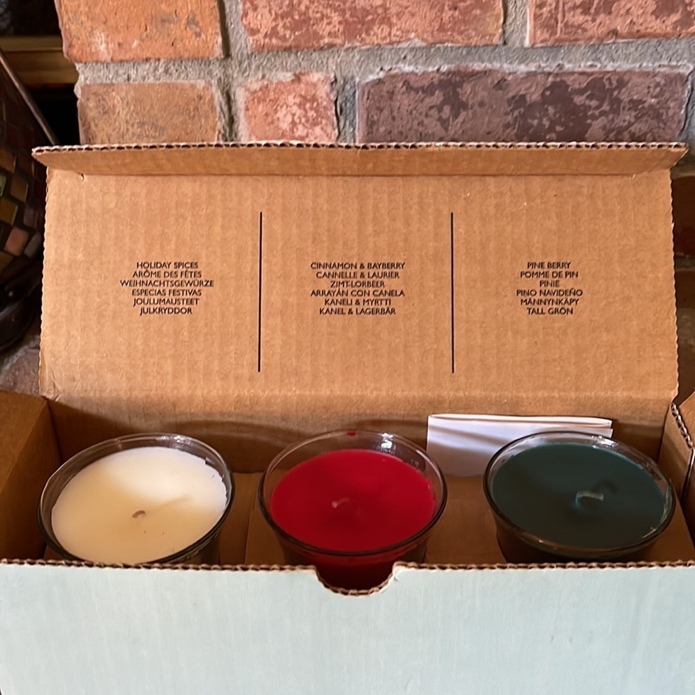 NIB PartyLite 3 Candle Trumpet Jar Set